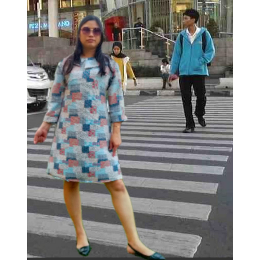 baju-turun-naik-TUNIK lagi viral dress atau tunik gaun turun naik yang lagi viral motif lengan3/4leh