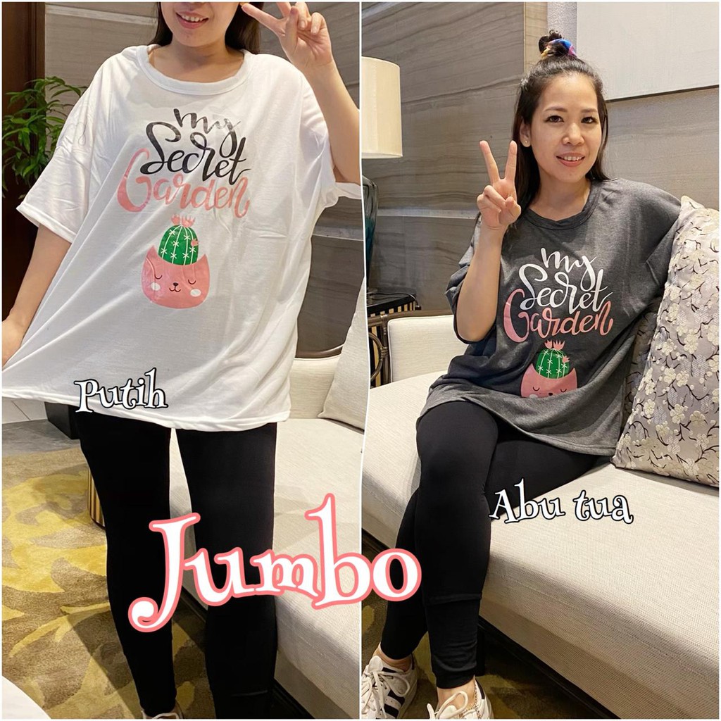 VS GG - baju atasan KAOS JUMBO - big size SECRET GARDEN