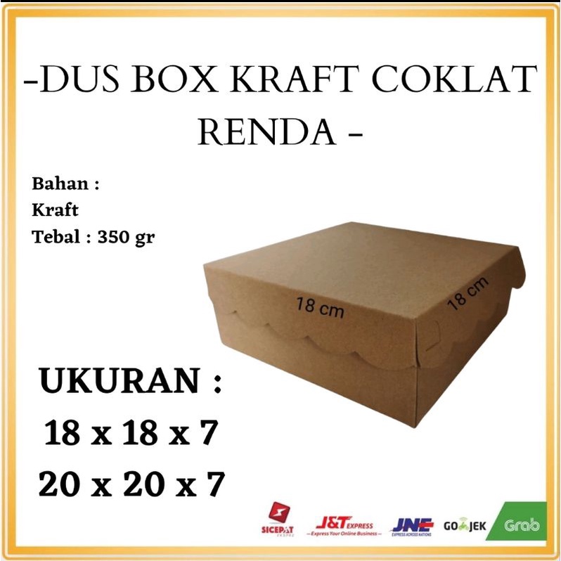

Dos KRAFT NASI TINGGI 7 CM UK 18 & 20 | Dos Kotak Nasi Kue | 350 GSM