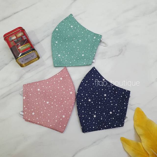 HEADLOOP - MASKER DEWASA HIJAB HEADLOOP CURVE - MOTIF STAR KATUN JEPANG (MASKER HEADLOOP-HIJAB)