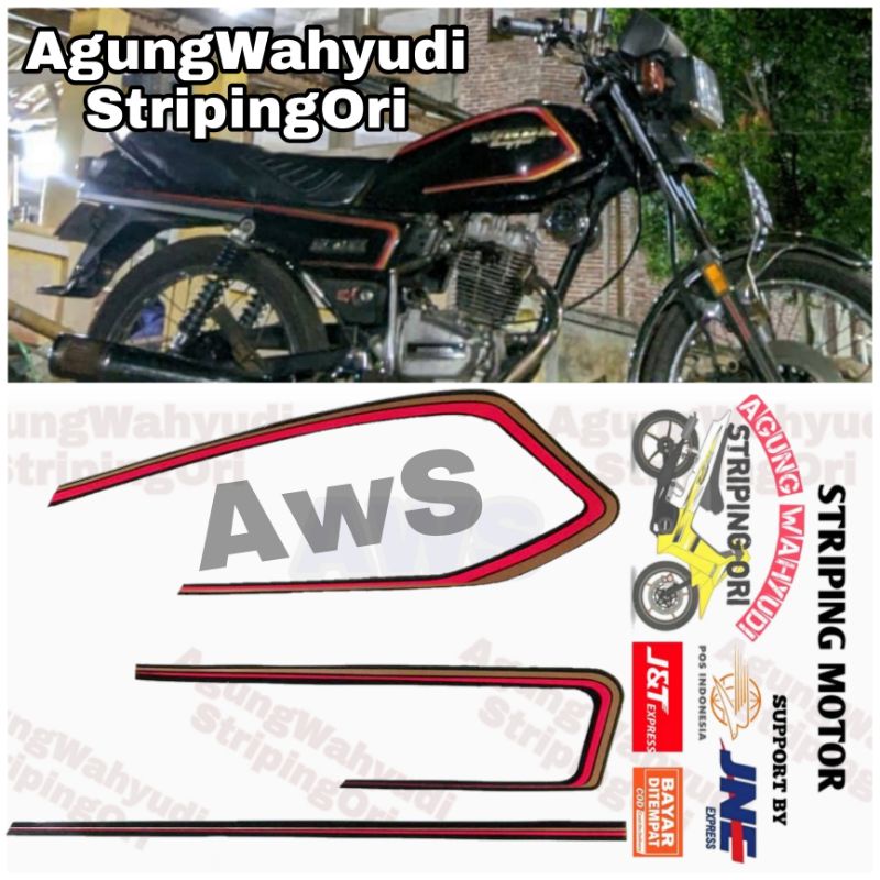 STRIPING MOTOR HONDA GL MAX 1983 1984 HITAM 83 84 PLATINA 125 LIS LES BODY POLET STIKER SEPEDA MOTOR
