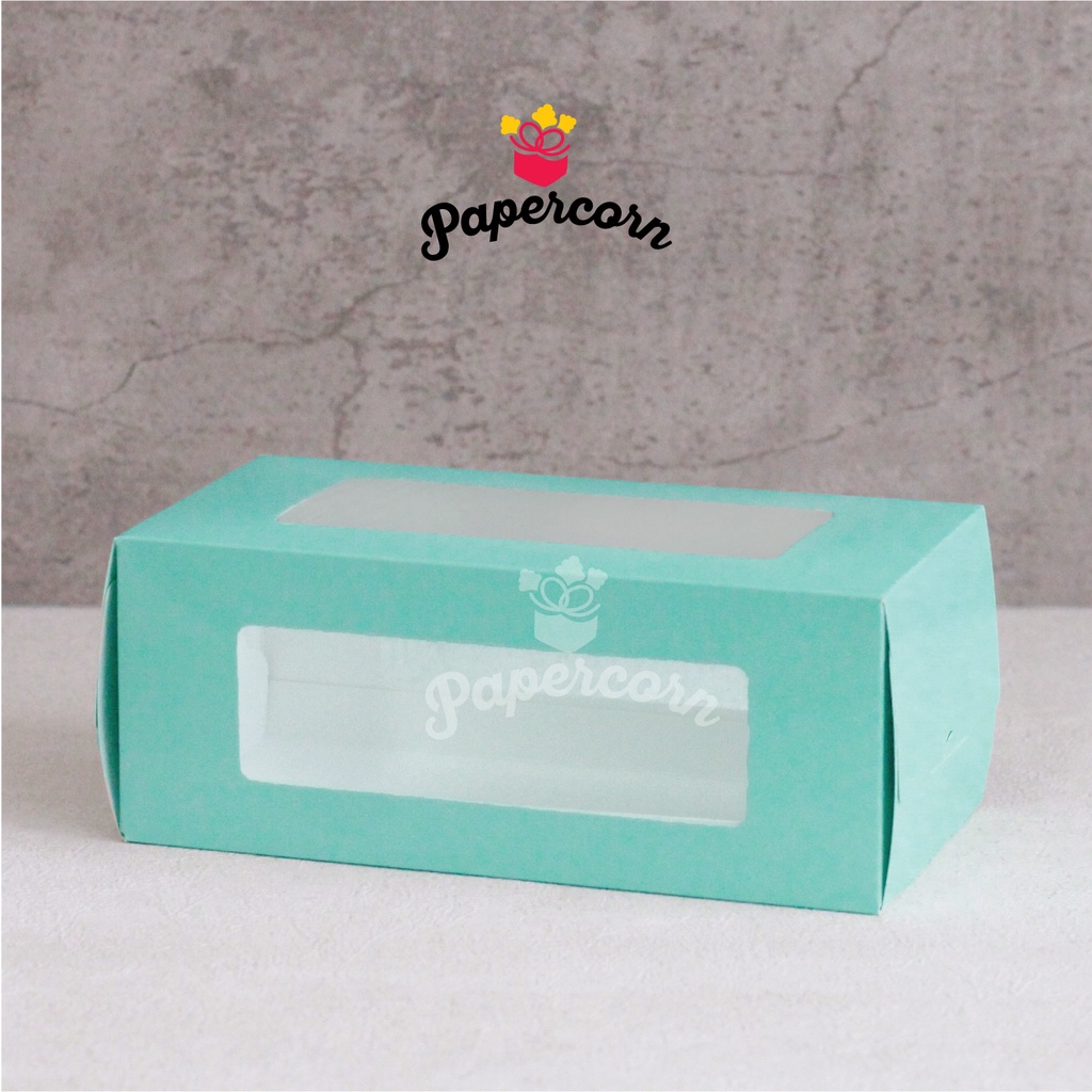 

BOX Roll cake/ Bolu Gulung 25x12x10 cm - Biru Muda