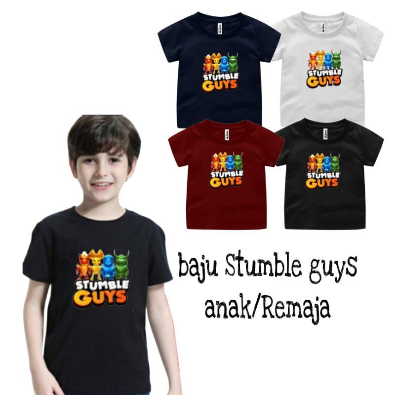 Baju Kaos Atasan  Anak/Remaja Stumble Guys 1-12 Tahun/Remaja