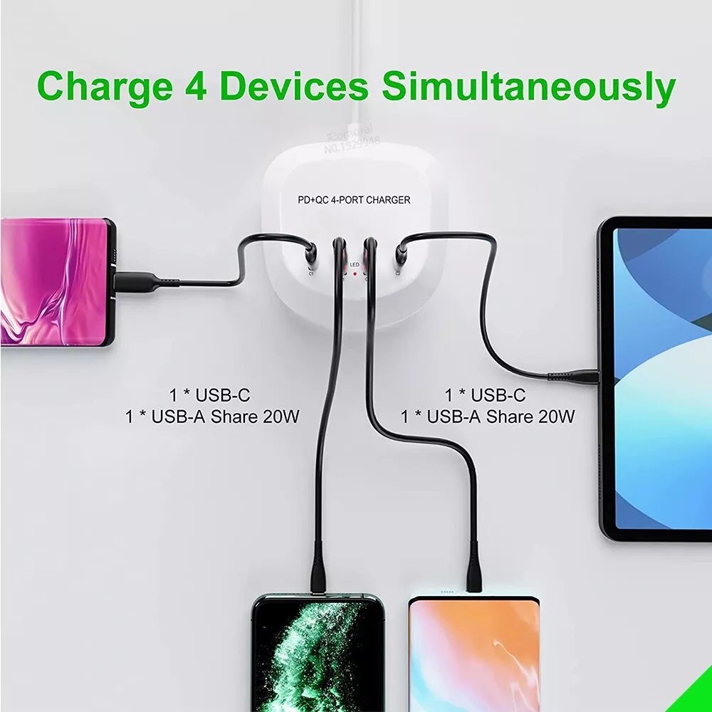 USB Charger Quick Charge 4 port Power delivery Fast Charger PD QC