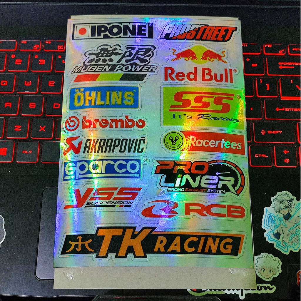 STICKER STIKER RACING HOLOGRAM | STIKER MOTOR  | STICKER HELM, stciker pack