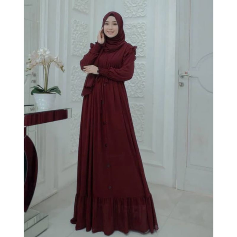 [Fashion Muslim] ZALFA DRESS ruffle lemonskin