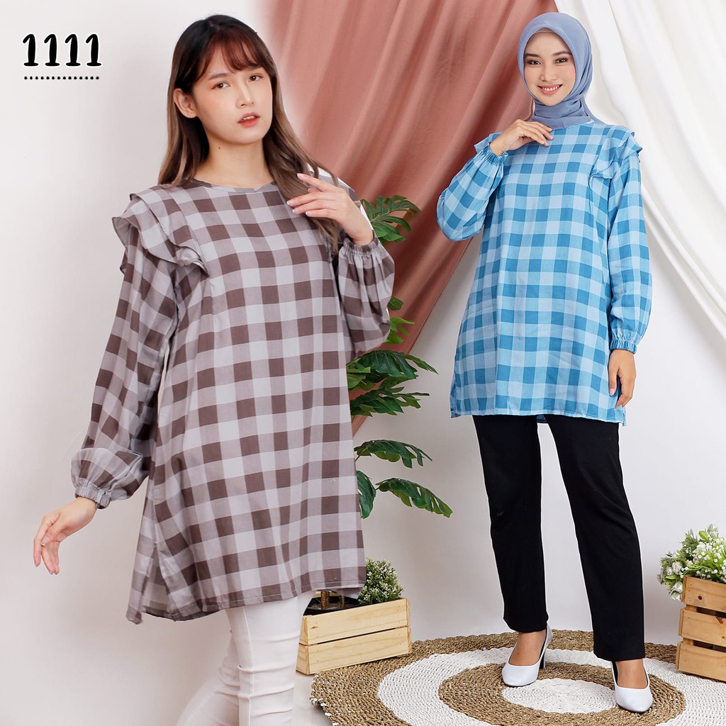 Atasan 1111 Rayon Premium Kotak dan Zigzag Fashion Atasan