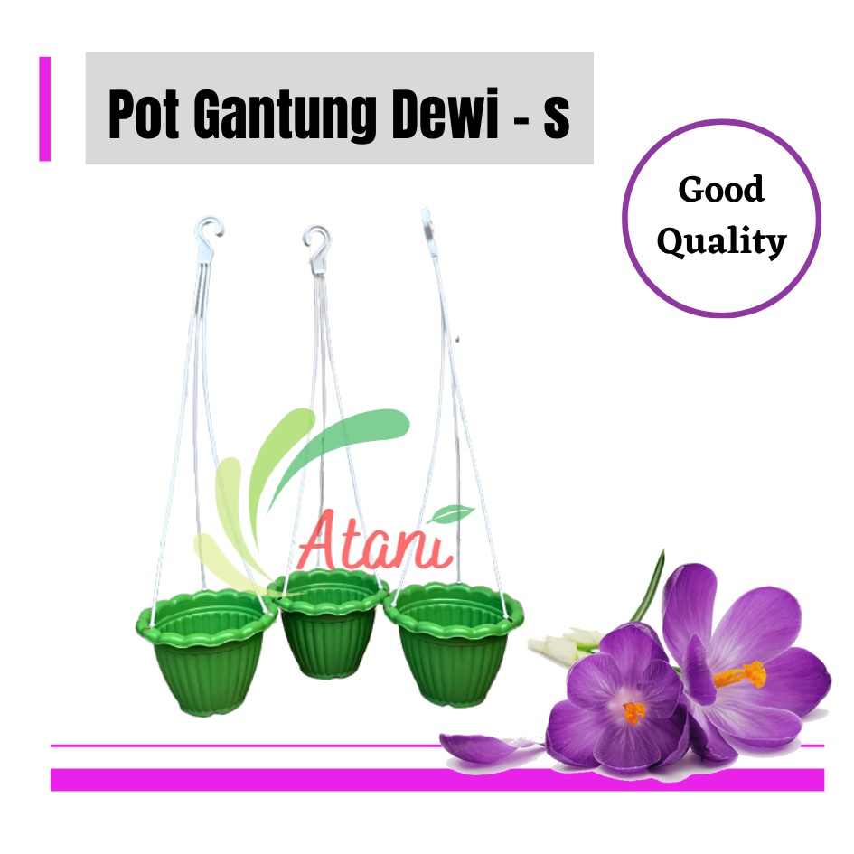ATANI Pot Gantung Dewi S Hijau Pot Gantung pot Bunga Murah Pot Hijau 20