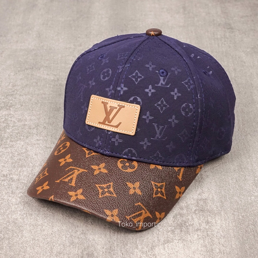 Topi LV Monogram Baseball Pria Import Mirror Original