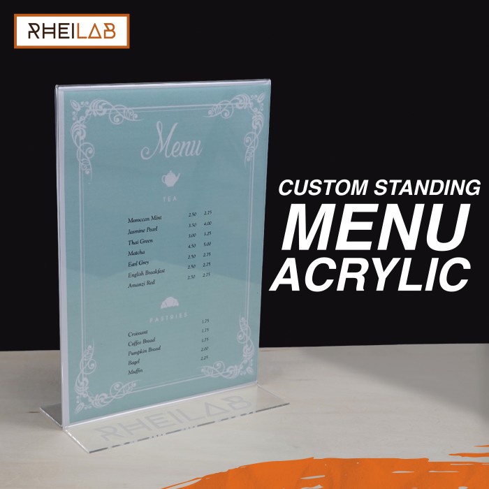 

Spesial (A4) Standing Menu Acrylic / Menu Berdiri Akrilik Tempat Qr / Qris Trendi