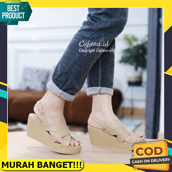Wedges Wanita Wegdes Sandal 2022 Wadges Cewek Wajes Kekinian Murah Terbaru Import Weges Wages Wedges