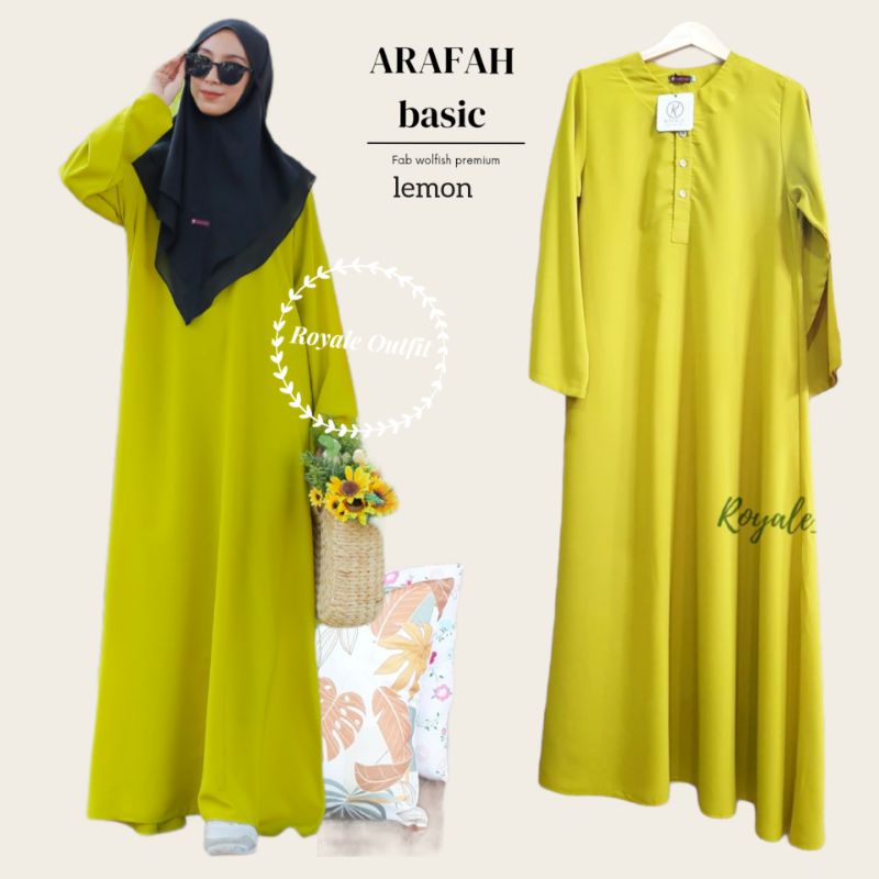 Arafah gamis abaya polos kancing depan size S-XXXL