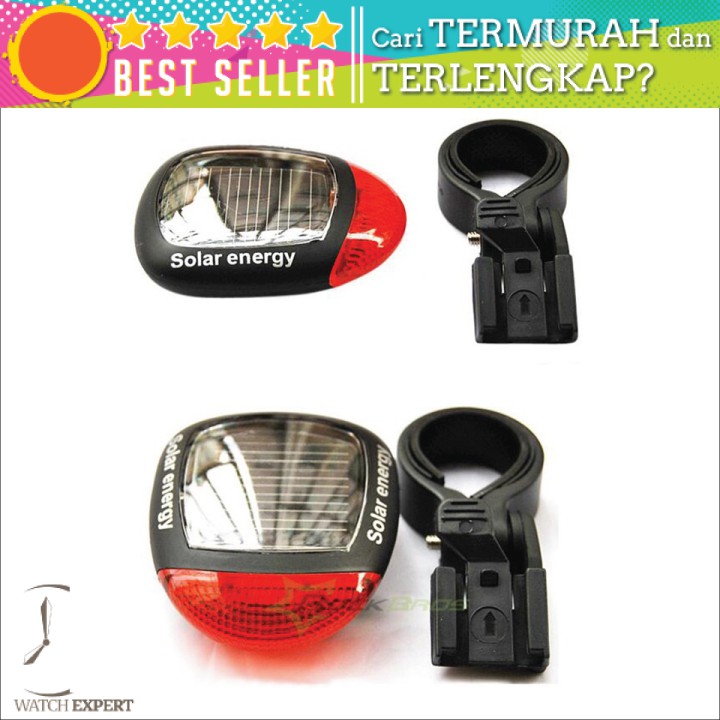 BAYAR DI TEMPAT Lampu Rambu Sepeda Tenaga Surya Solar Bicyle Taillight Warning Light