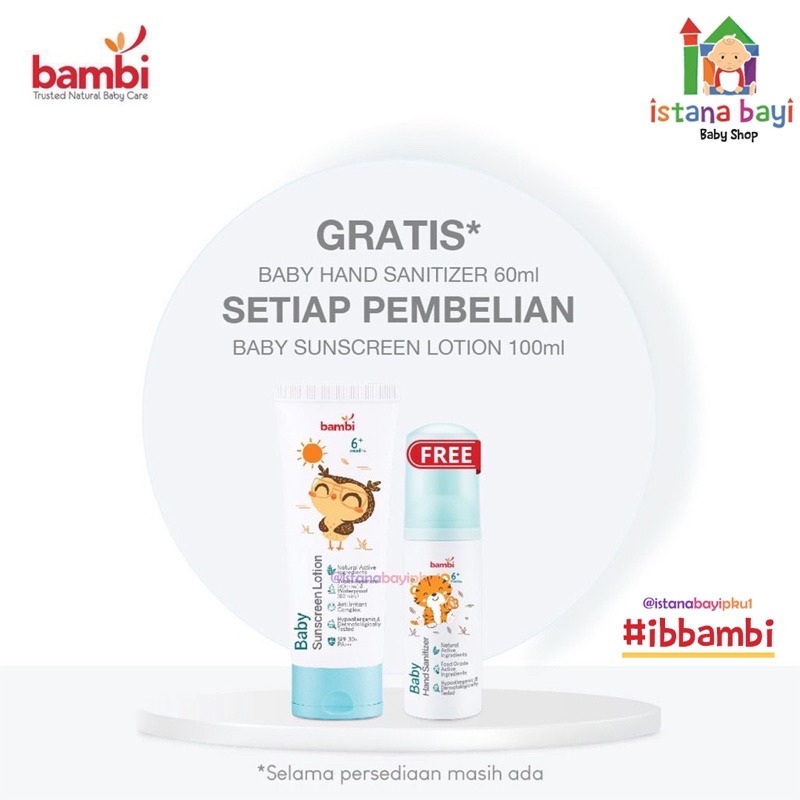 Bambi Sunscreen Lotion 100 ml  PROMO - Sunblock bayi dan anak