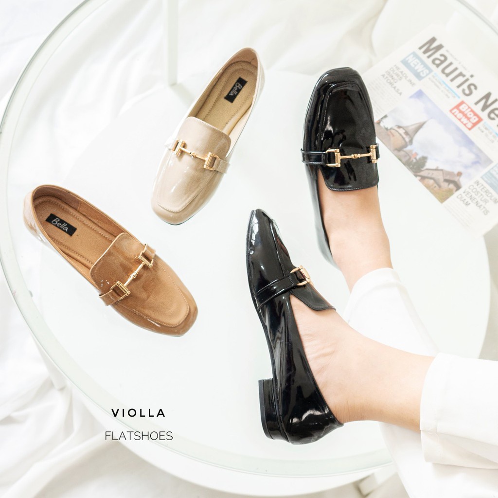 Connexion 37 Original Sepatu Flat Shoes Wanita Datar Teplek  Casual Kerja Kantor Merah Marun Bellash