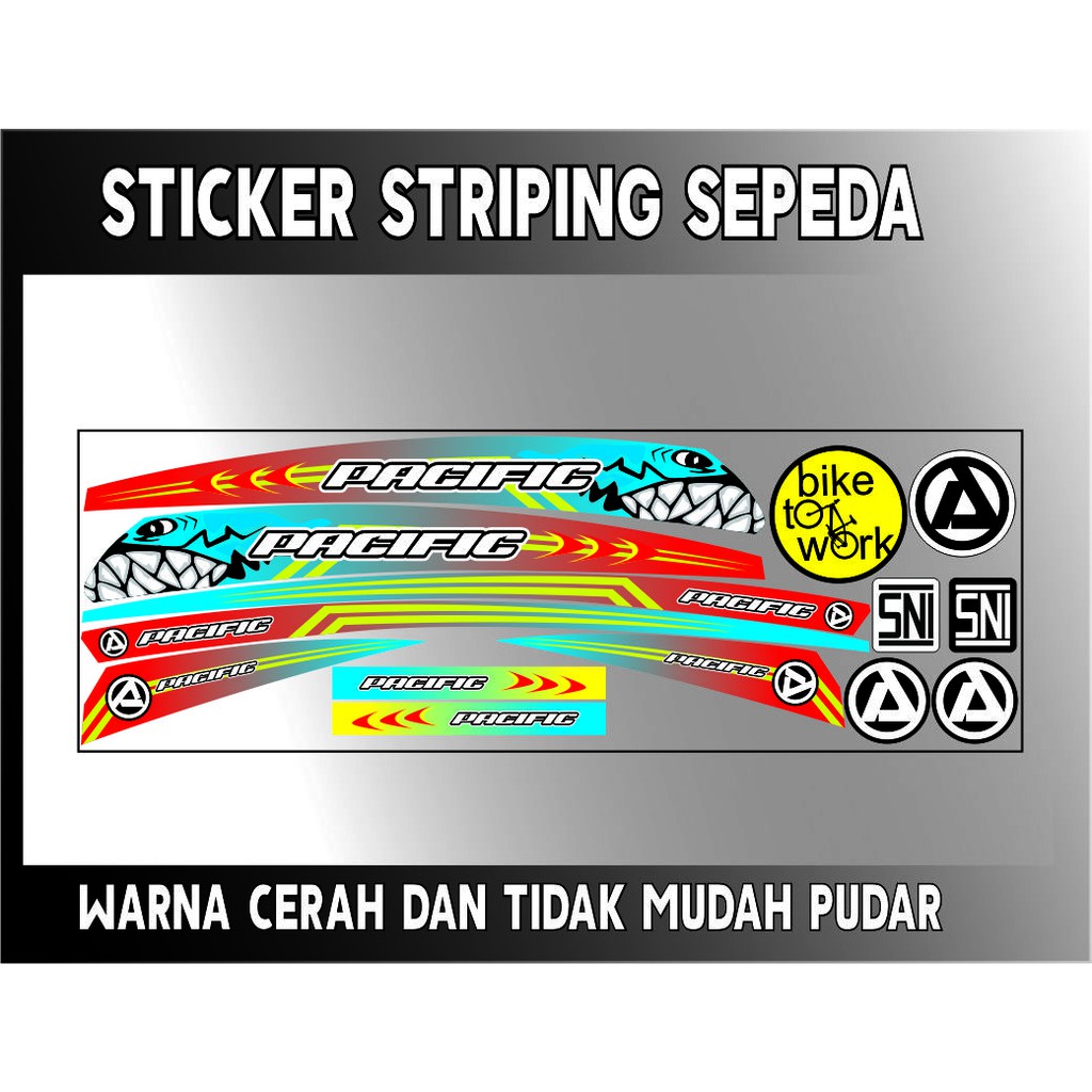 CUL STRIPING VARIASI STICKER SEPEDA BIKE TO PACIFIC BIK