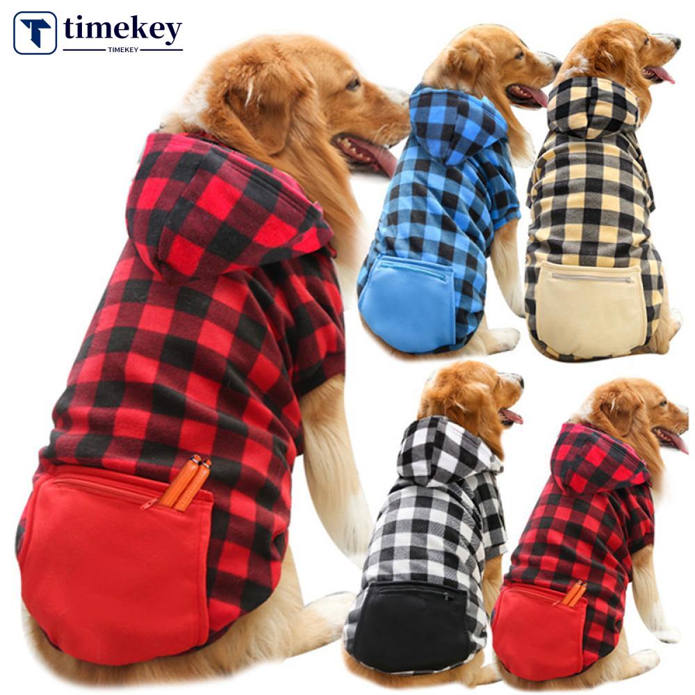 Timekey Jaket Hoodie Anjing Bahan Fleece Lembut Ukuran L-5XL Untuk Musim Gugur / Dingin H8K4