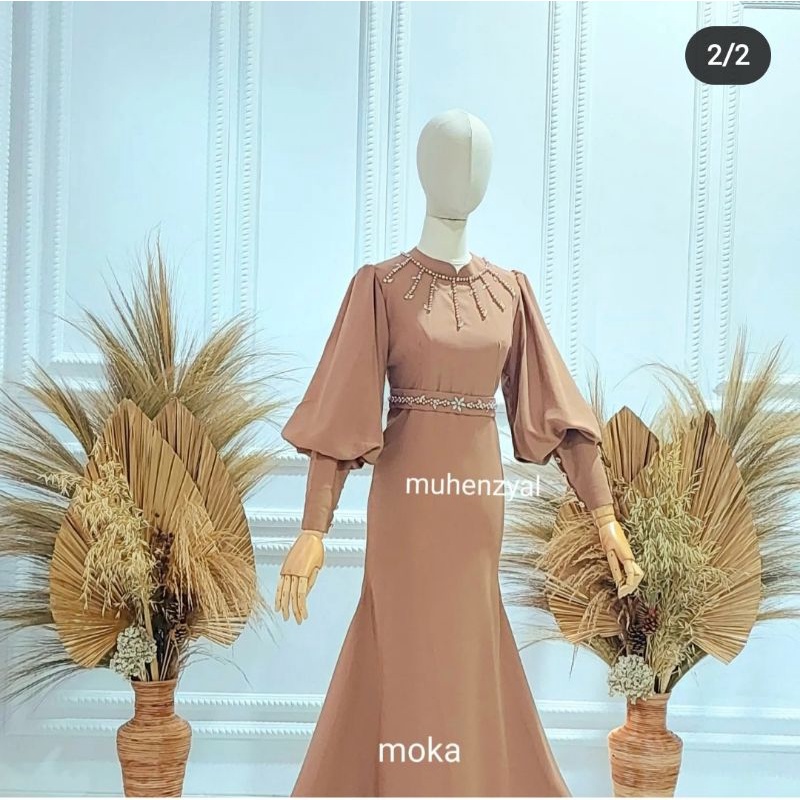 gaury dress-baju duyung-gaun kondangan-lamaran-wisuda