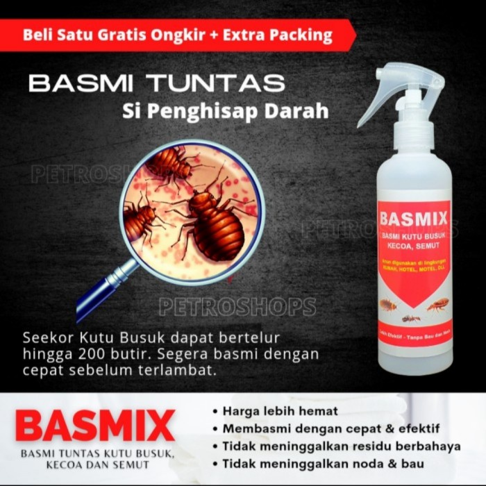 BASMIX 250 : OBAT PEMBASMI KUTU KASUR BUSUK RACUN ANTI TUNGAU
