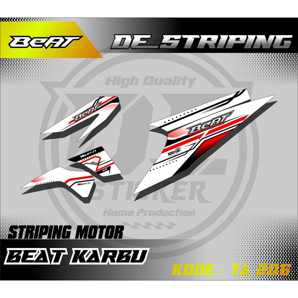 Striping Sticker Aksesoris Variasi Beat Karbu Semifull Motif Balab Keren TA206