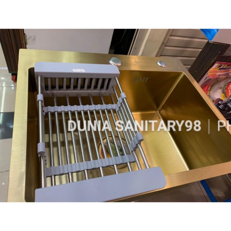 Paket Bak Cuci piring 6045 Stainless SUS 304 GOLD Kitchen Sink minimalis