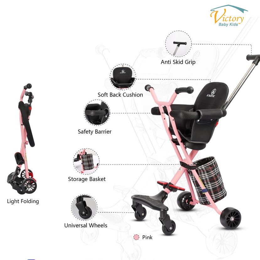 Stroler Exotic LW-011 Kursi Dorong Anak Keranjang Jok