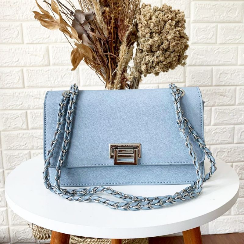 TAS SELEMPANG BRANDED C CK RAINA BIRU   | ESCAPELOOK.ID