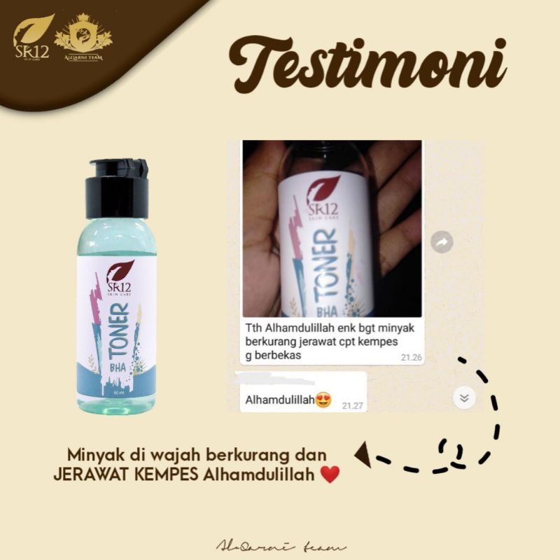 TONER BHA SR12 Eksfoliasi eksfoliater kulit beruntus dan jerawat