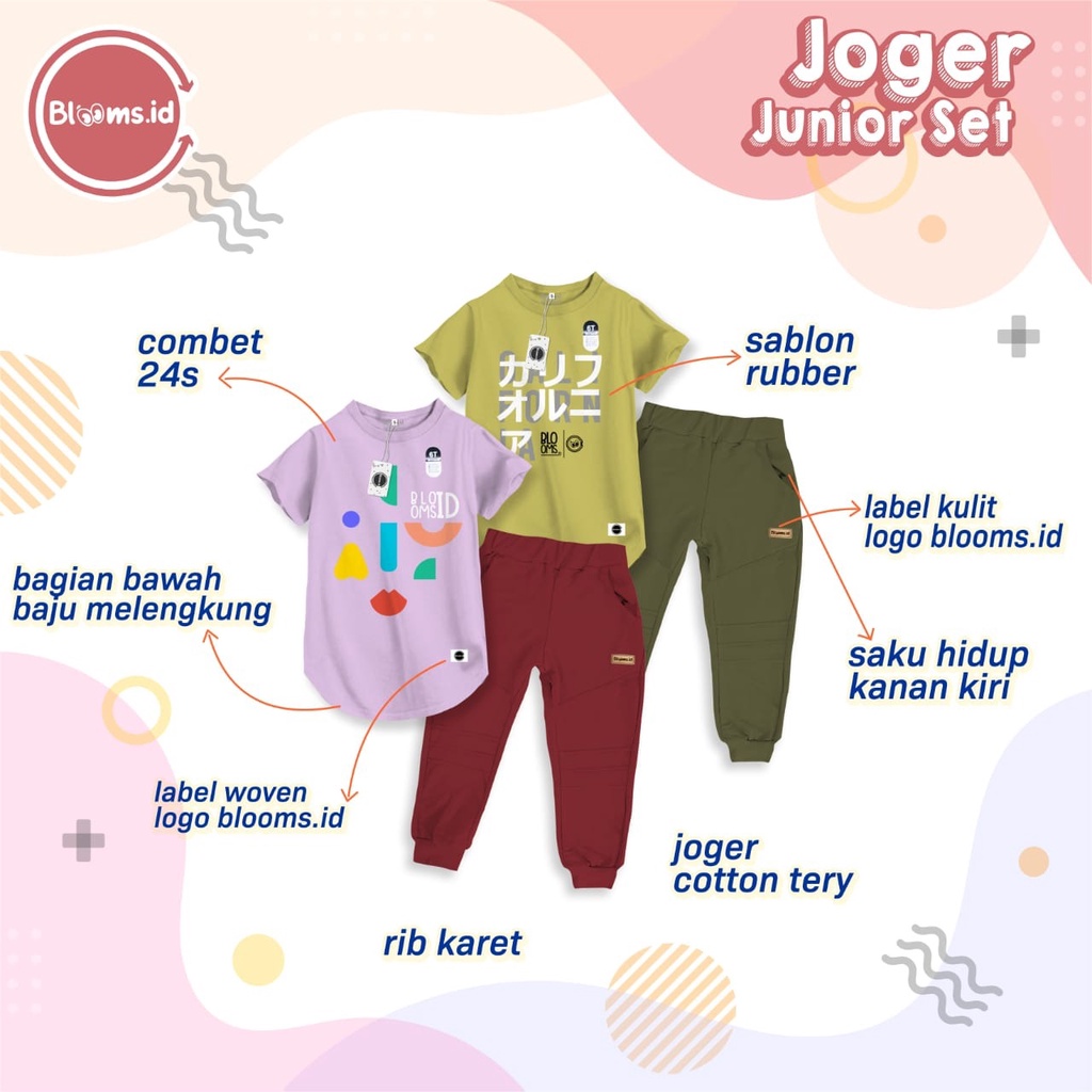 SETELAN ANAK UNISEX JOGER JUNIOR USIA 8-16 TAHUN