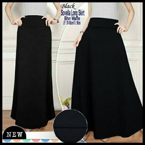 Rovela Rok Payung/Rok Polos/Rok Hitam/Rok Jumbo/Rok Panjang*Sb