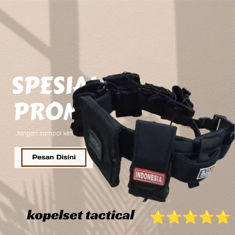 promo spesial!!Kopelset tactical/Kopelset serbu/kopelset lengkap/kopel warbelt/Kopelset TNI POLRI