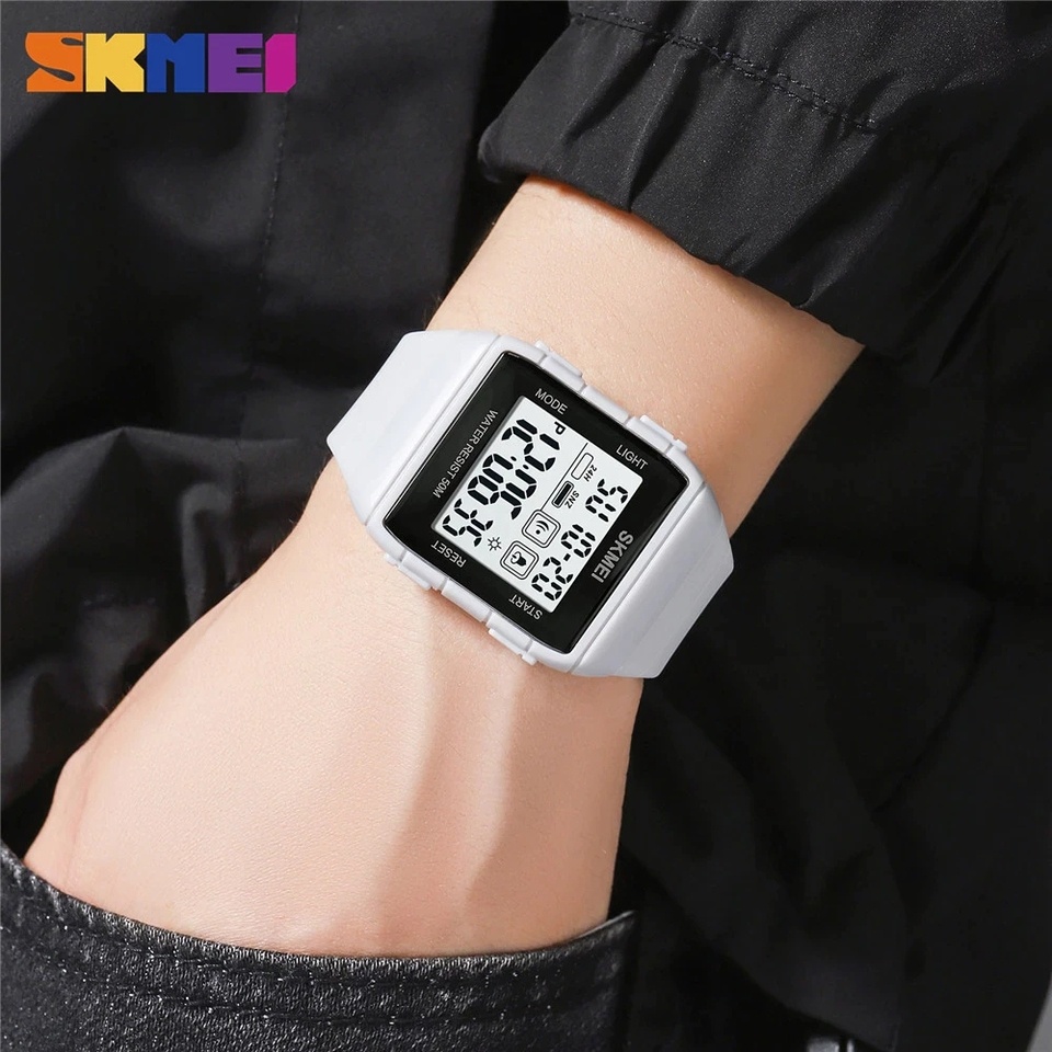 SKMEI 1960 Jam Tangan Pria Wanita Digital Chronograph Sport Watch Dual Time Anti Air Tali Rubber WATCHKITE WKOS