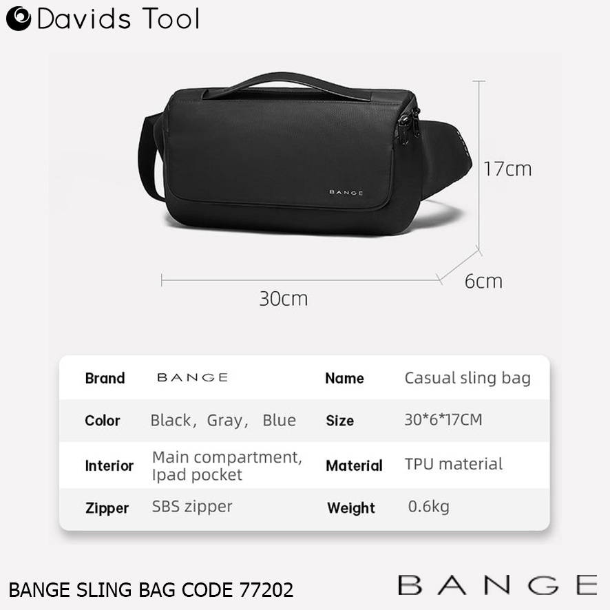 Bange Waistbag Pria Waterproof Waist Bag Original Weisbag Tas Weistbag Waisbag Premium Anti Air Original Import Distro Selempang Slempang Slingbag Cowok Casual BG77202