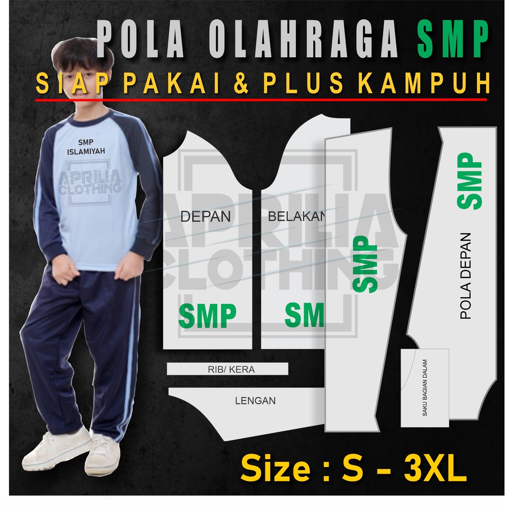 POLA OLAHRAGA SMP | STELAN OLAHRAGA SMP | BAJU OLAHRAGA SMP SERAGAM SEKOLAH APRILIA CLOTHING