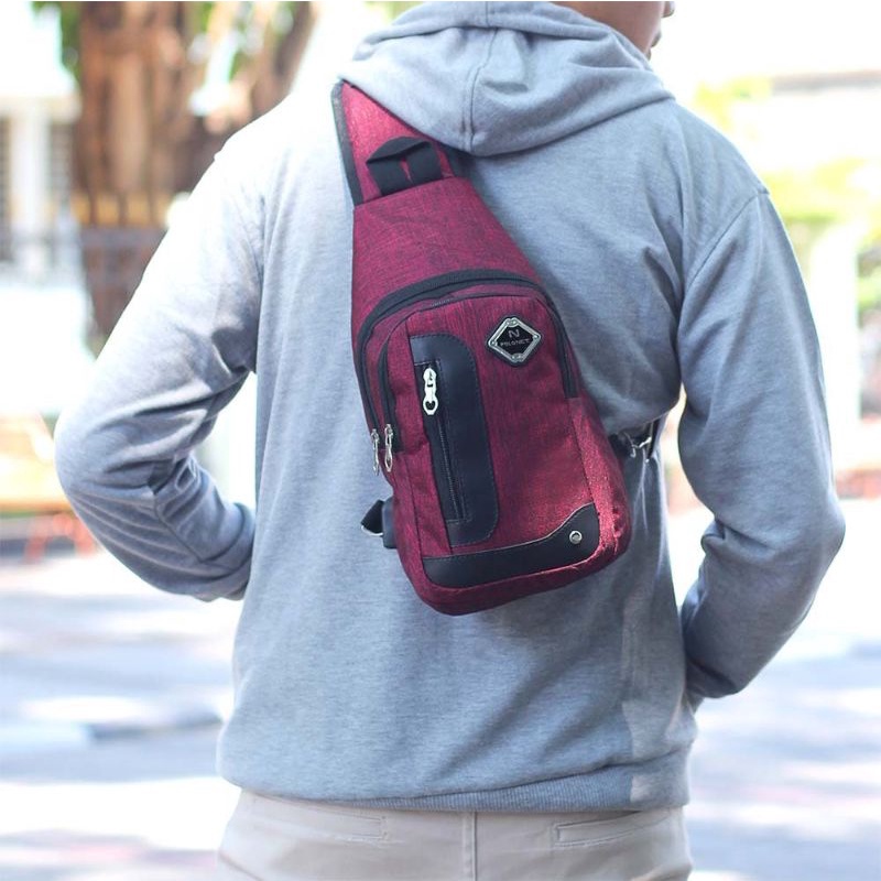 Tas Waistbag Pria Terbaru | Tas Selempang Polo Net | Salempang Simple Bag Stylish