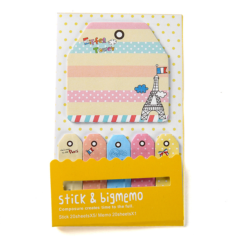 20pcs / Set Sticky Note Desain Hewan Kartun Gaya Korea / Pelajar Portabel Serbaguna Untuk Sekolah