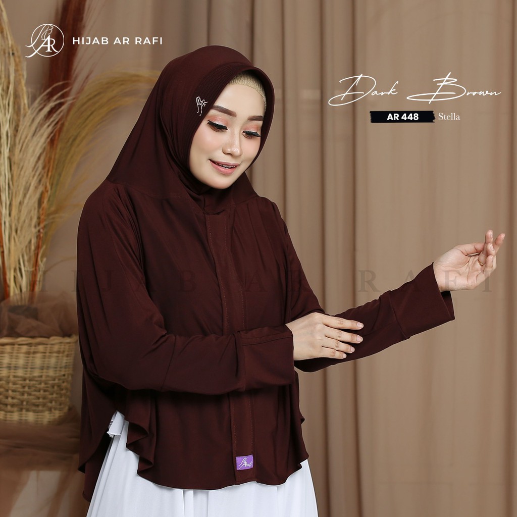 Hijab Arrafi 448 Terbaru 2020 Jilbab Bergo Instant Antem Kerudung Daily Simpel Lengan Tangan  AR 448-6