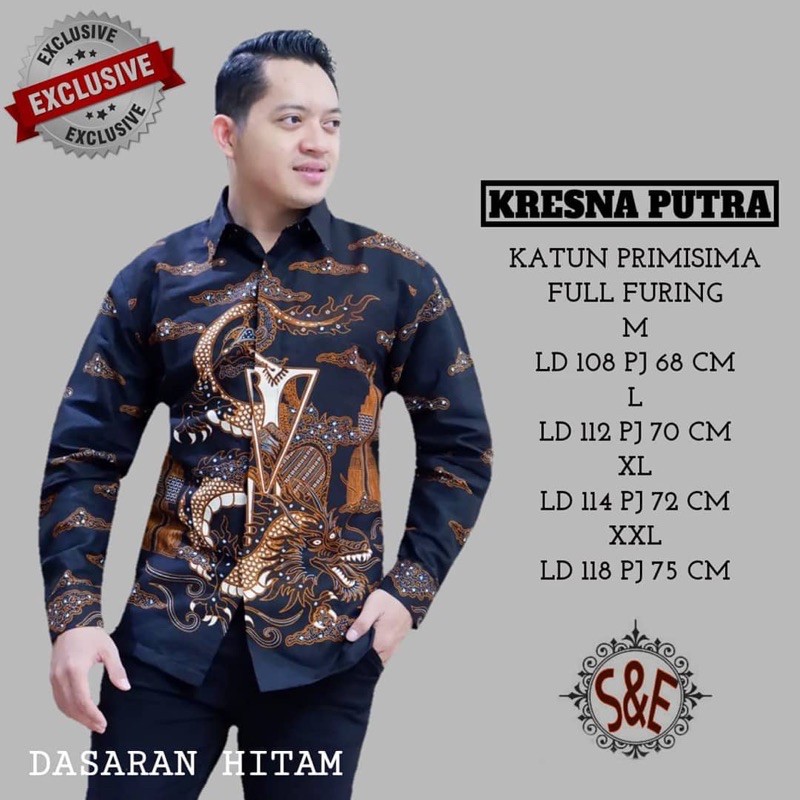 BATIK EXLUSIVE KRESNA PUTRA FULL FURING KATUN HALUS SIZE M-XXL HIGH QUALITY