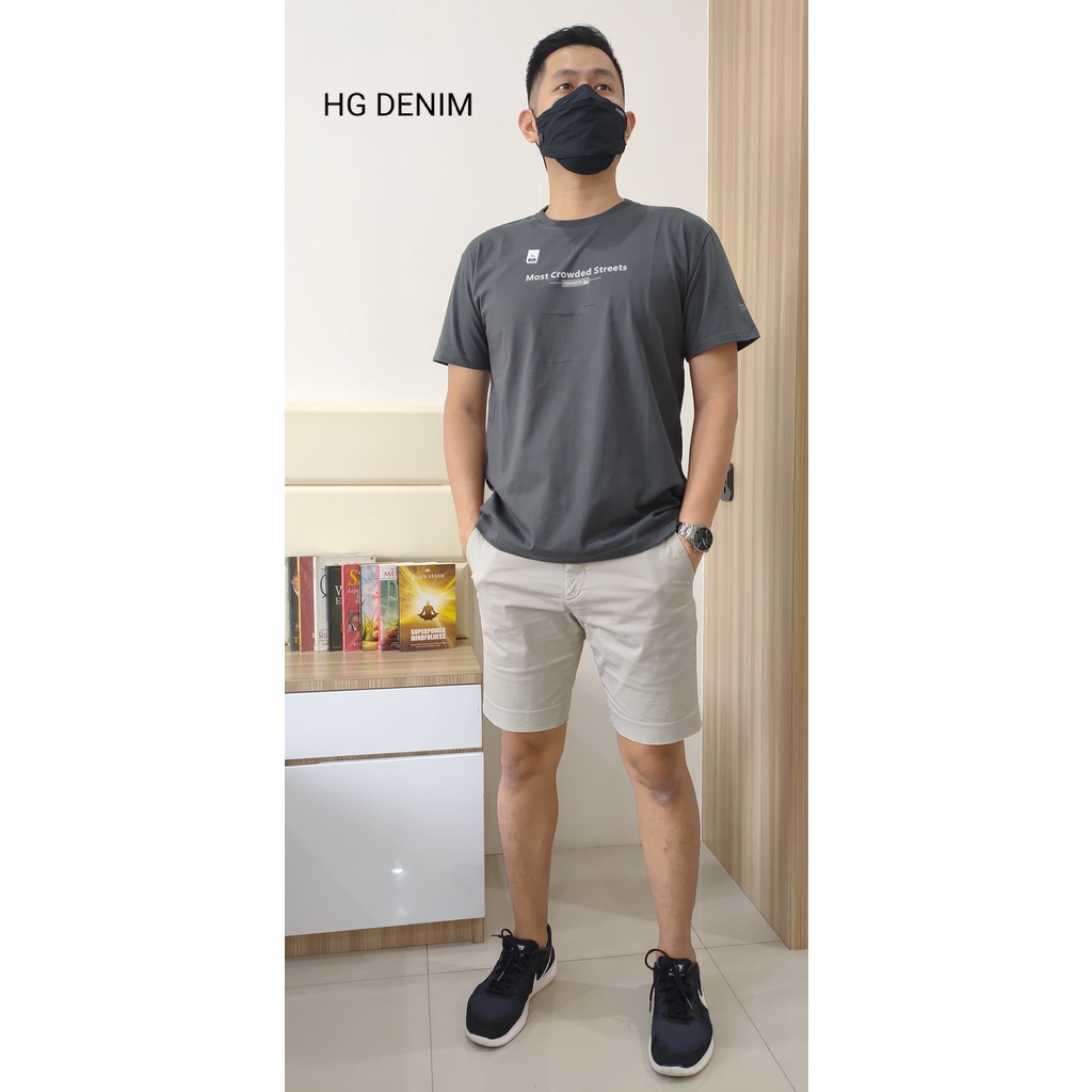 HG DENIM XXL COTTON COMBED KAOS PRIA POLOS PENDEK