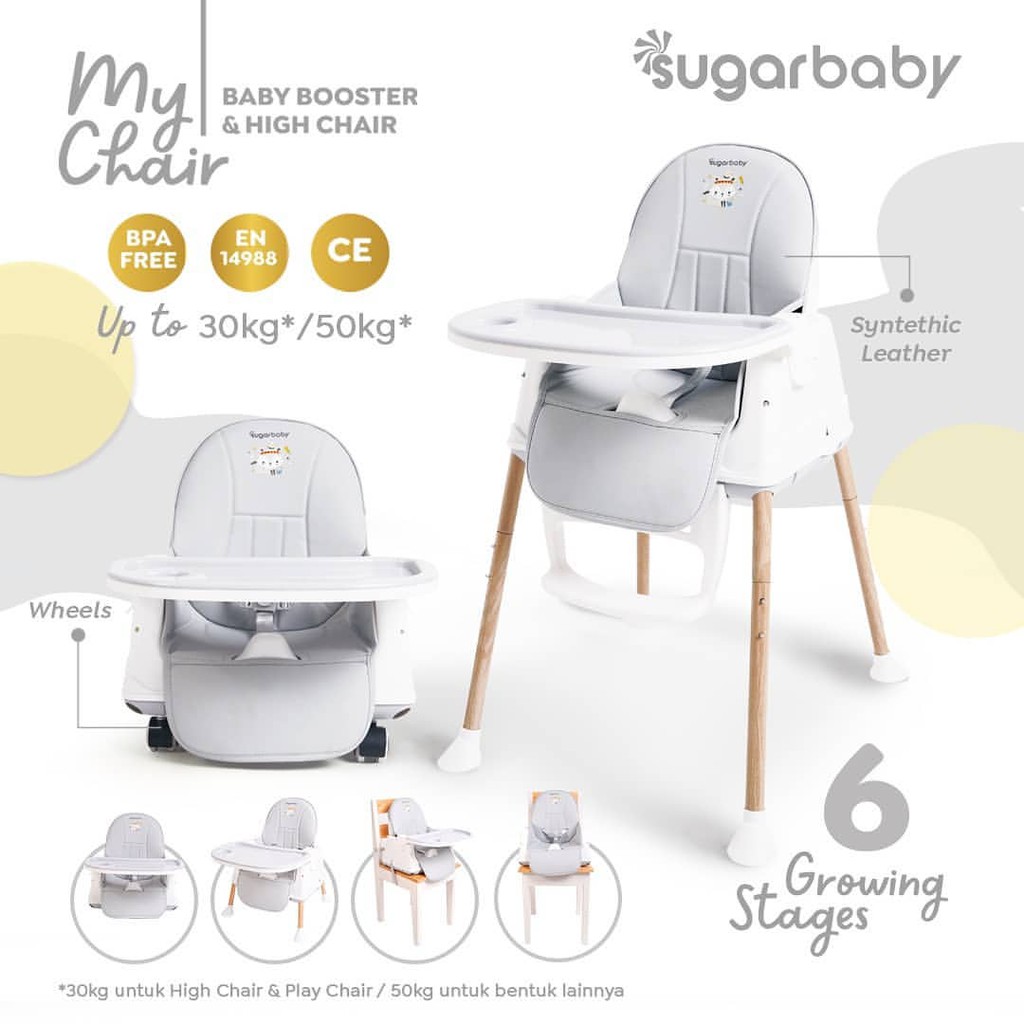 KURSI MAKAN BAYI SUGAR BABY MY CHAIR BABY BOOSTER HIGH CHAIR SUGARBABY 6 POSISI KURSI