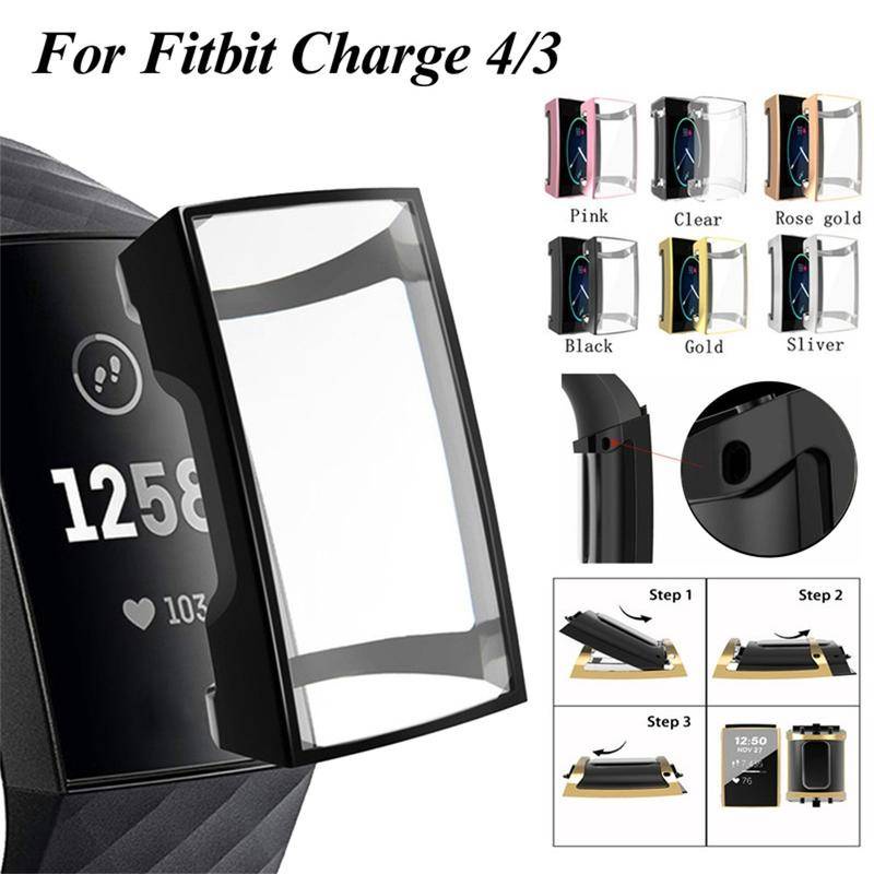 Case Pelindung Layar Smartwatch Bahan Silikon Tpu Bening Untuk Fitbit Charge 5 4 3 5 Charge 4 Charge 3