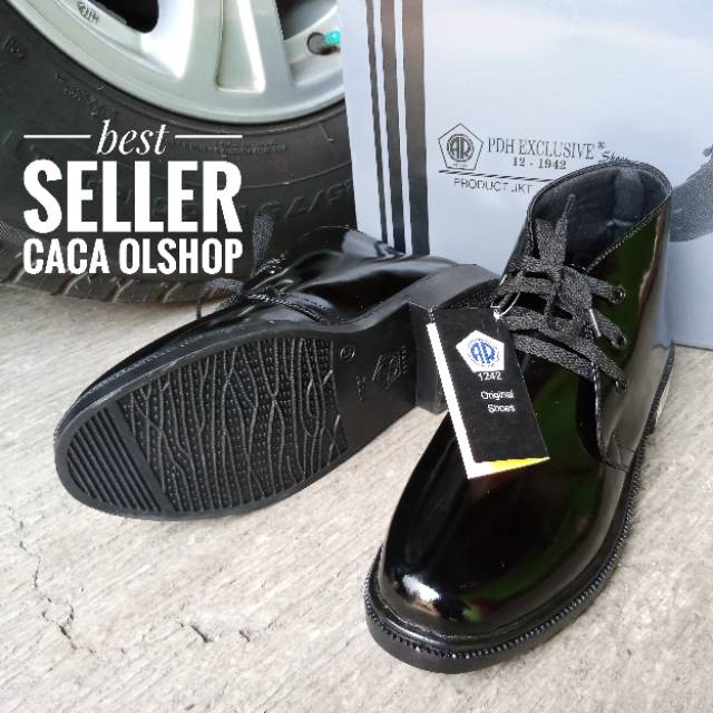 Sepatu PDH AR Exclusive hitam lux tali paskibra