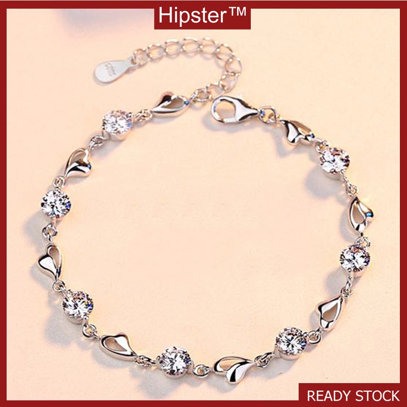 Fashion Elegant Platinum Diamond Simple and Light Luxury Bracelet