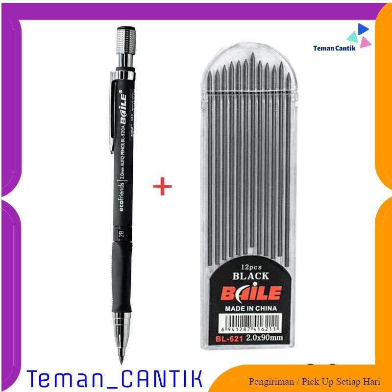 

TC-DA1 BAILE Pensil Mekanik Mechanical Pencil 2B 2mm 12 Isi - BL-621