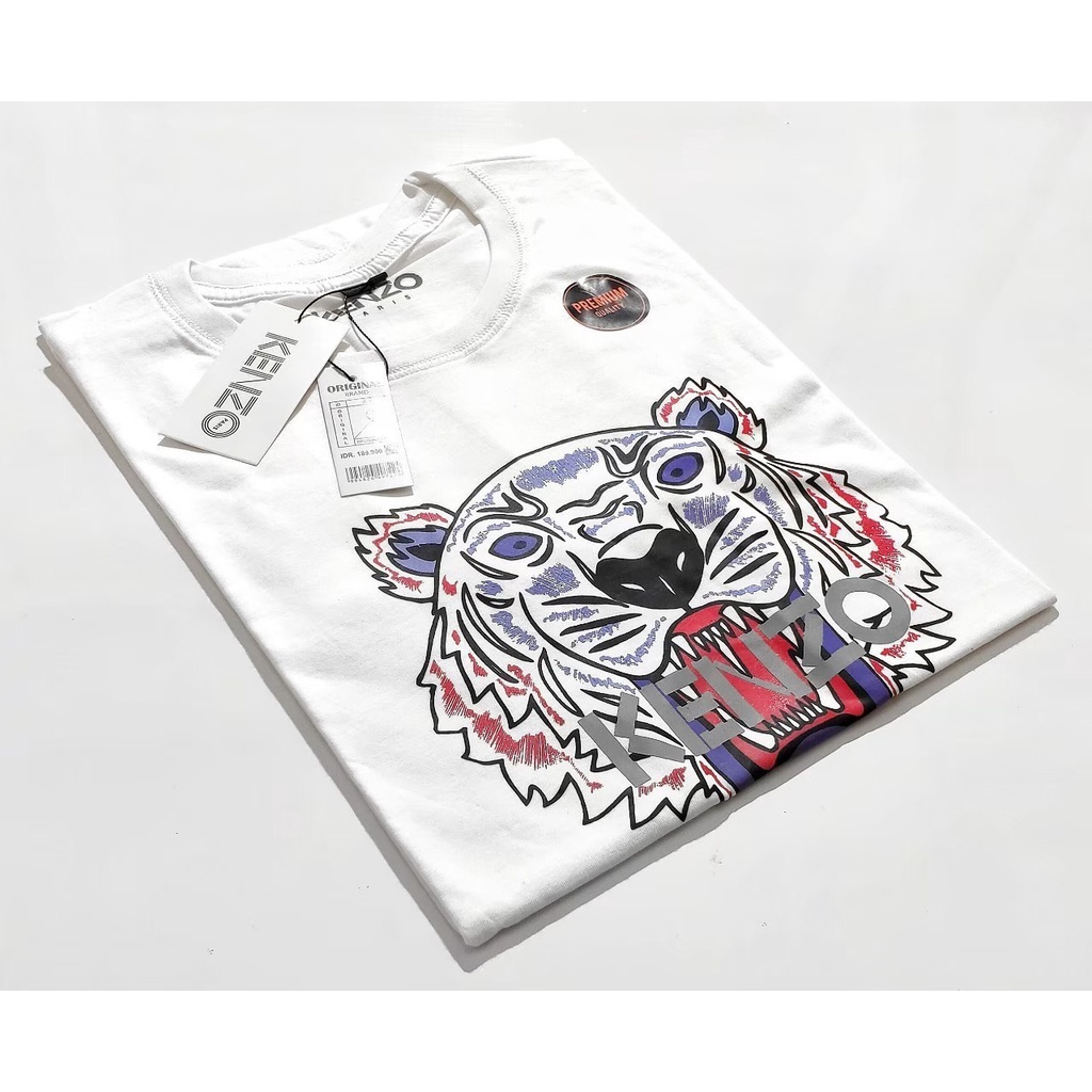 KAOS DISTRO KENZO - LOGO GRAY BODIR FULL ORIGINAL COTTON COMBED 30S