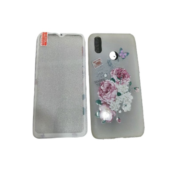 CASE SILIKON SILICON CASING GAMBAR + TEMPERED GLASS REALME 3 PRO