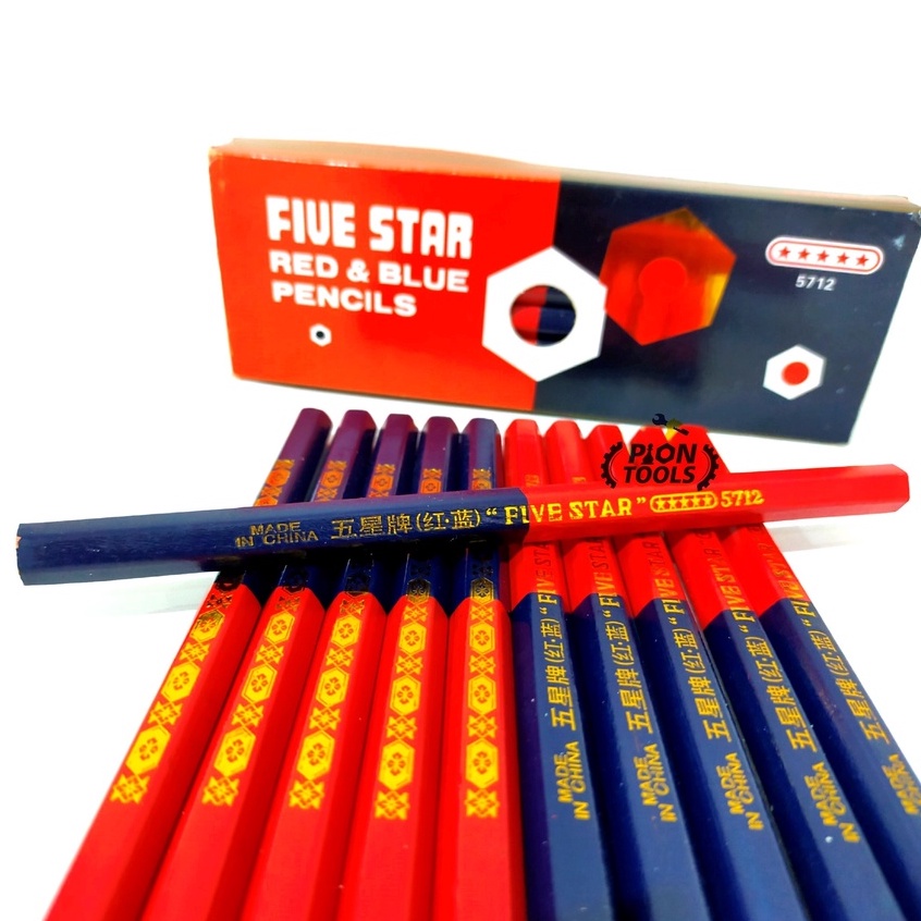 

FIVE STAR PENSIL TUKANG KAYU MERAH BIRU 5712 Pensil bangunan