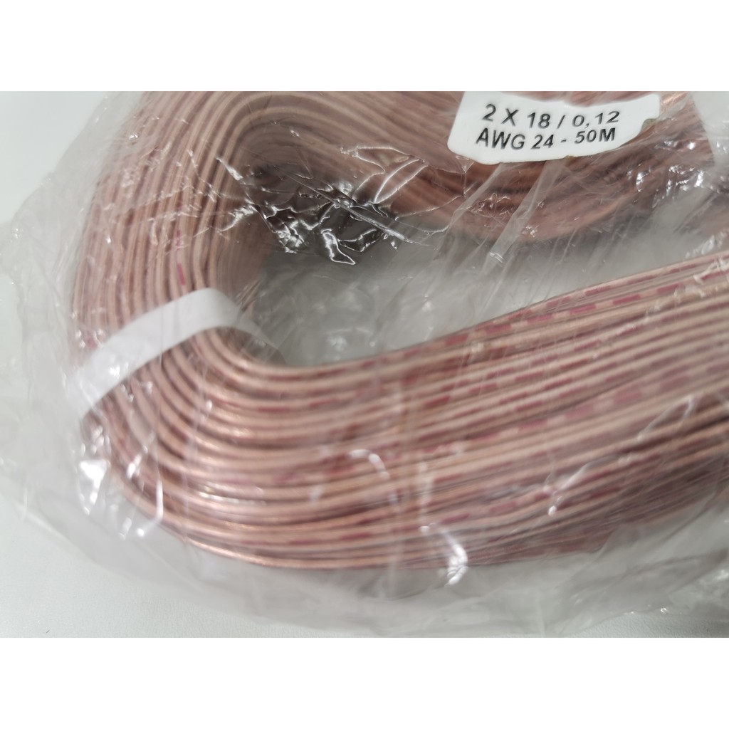 Kabel listrik Serabut TRANSPARAN AWG 24 ( 2 x 18 ) panjang 50 mtr