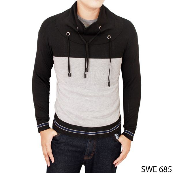 Sweater Harajuku Style Rajut Grey Black – SWE 685