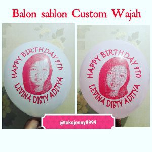 balon sablon ulang tahun wajah anak   souvenir anak anak  Termurah